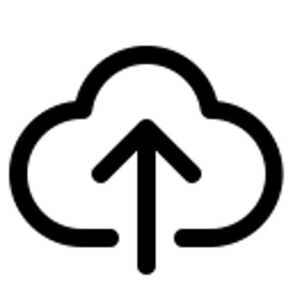 An arrow pointing up into a cloud icon.